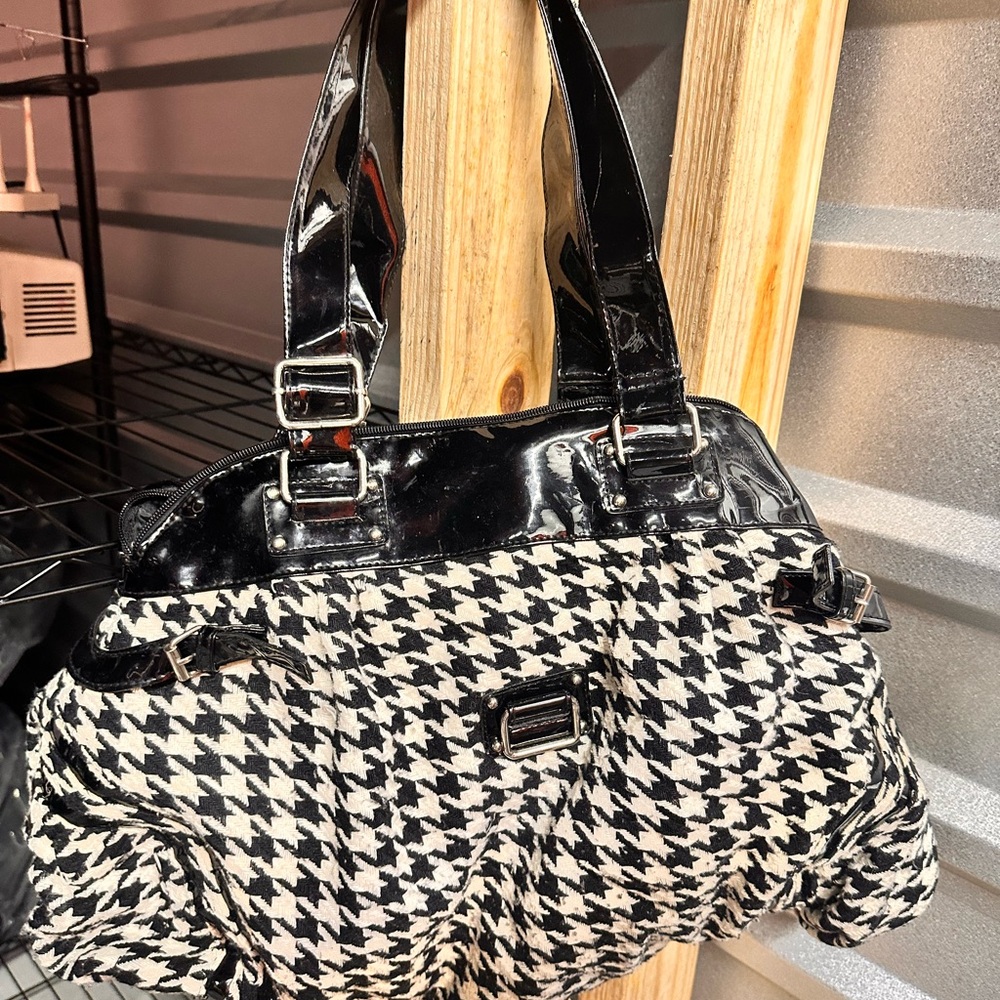 Black and White Houndstooth Women's Bag